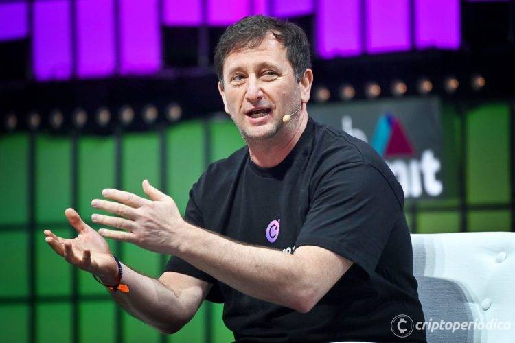 Lisbon , Portugal - 4 November 2021; Alex Mashinsky, Celcius, on Centre Stage during day three of Web Summit 2021 at the Altice Arena in Lisbon, Portugal. (Photo By Piaras Ó Mídheach/Sportsfile for Web Summit via Getty Images)