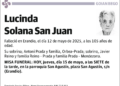 La conmovedora despedida de Lucinda Solana San Juan