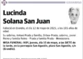 La conmovedora despedida de Lucinda Solana San Juan
