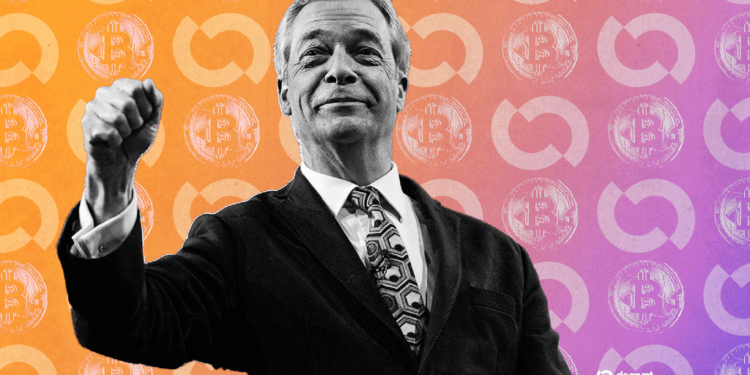 Nigel Farage propone revolucionar el Reino Unido: recortes en ganancias de cripto y respaldo a Bitcoin.