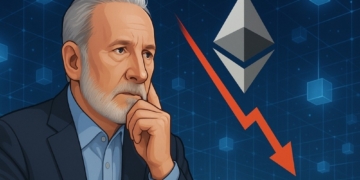 Peter Schiff advierte sobre un posible desplome de Ethereum a $1.500 si pierde su soporte vital.