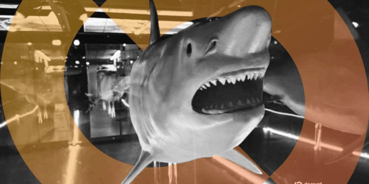 Bitcoin da un paso inesperado con la espectacular escultura de un tiburón blanco en California
