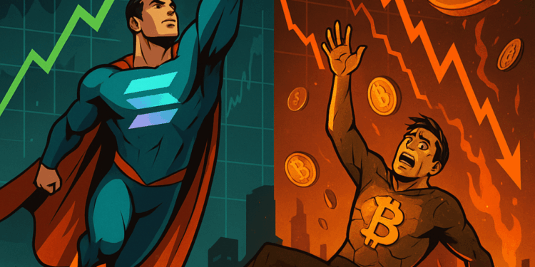 La sorprendente alza de los ETF de Solana en medio del desplome del Bitcoin