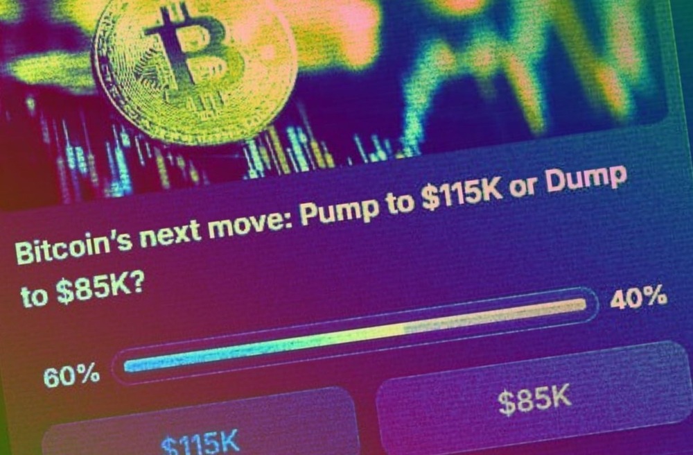 Apostadores pronostican una caída de Bitcoin hacia los 80,000 USD antes que una escalada por encima de los 115,000 USD 1 Apostadores pronostican una caída de Bitcoin hacia los 80,000 USD antes que una escalada por encima de los 115,000 USD