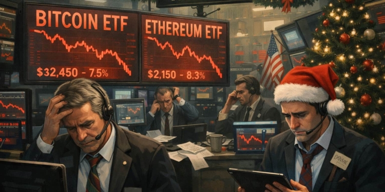 Más de 900 millones de dólares abandonan los ETF de Bitcoin y Ether en plena semana navideña 1 Más de 900 millones de dólares abandonan los ETF de Bitcoin y Ether en plena semana navideña