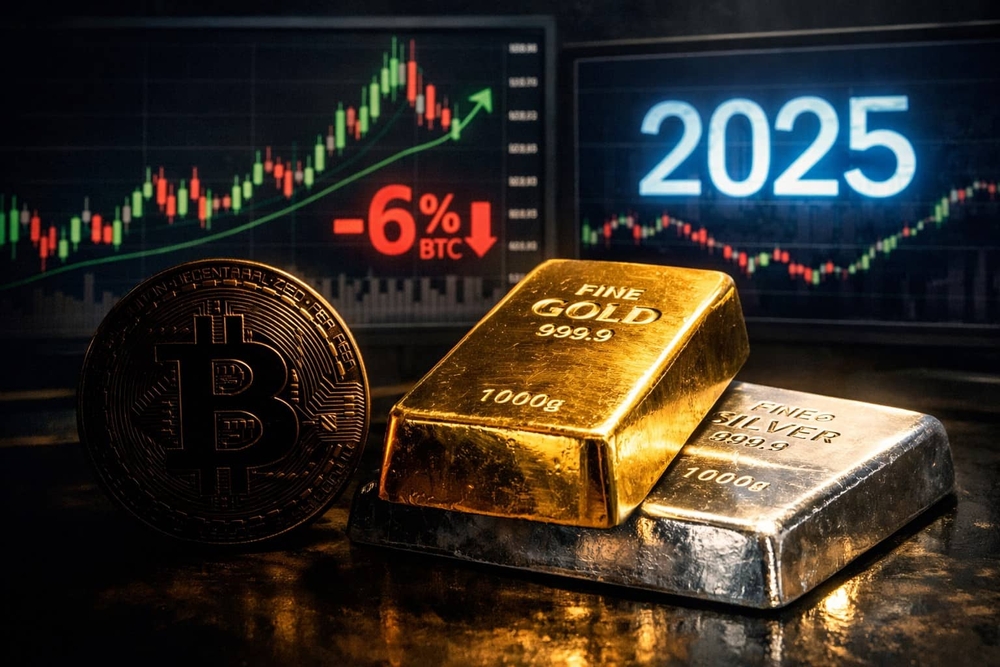 El oro y la plata triunfan en 2025 mientras el Bitcoin se desvanece a pesar de sus nuevos máximos históricos. 1 El oro y la plata triunfan en 2025 mientras el Bitcoin se desvanece a pesar de sus nuevos máximos históricos.