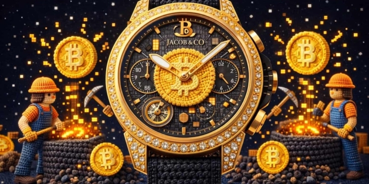 Un reloj de lujo de Jacob Co que acompaña a un minero de Bitcoin de GoMining: descubre la conexión inesperada.