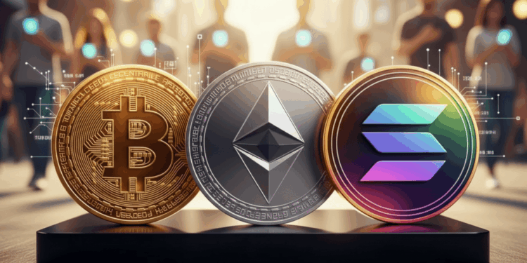 El auge de Bitcoin, Ethereum y Solana: ¿qué está moviendo sus precios en el ámbito social?