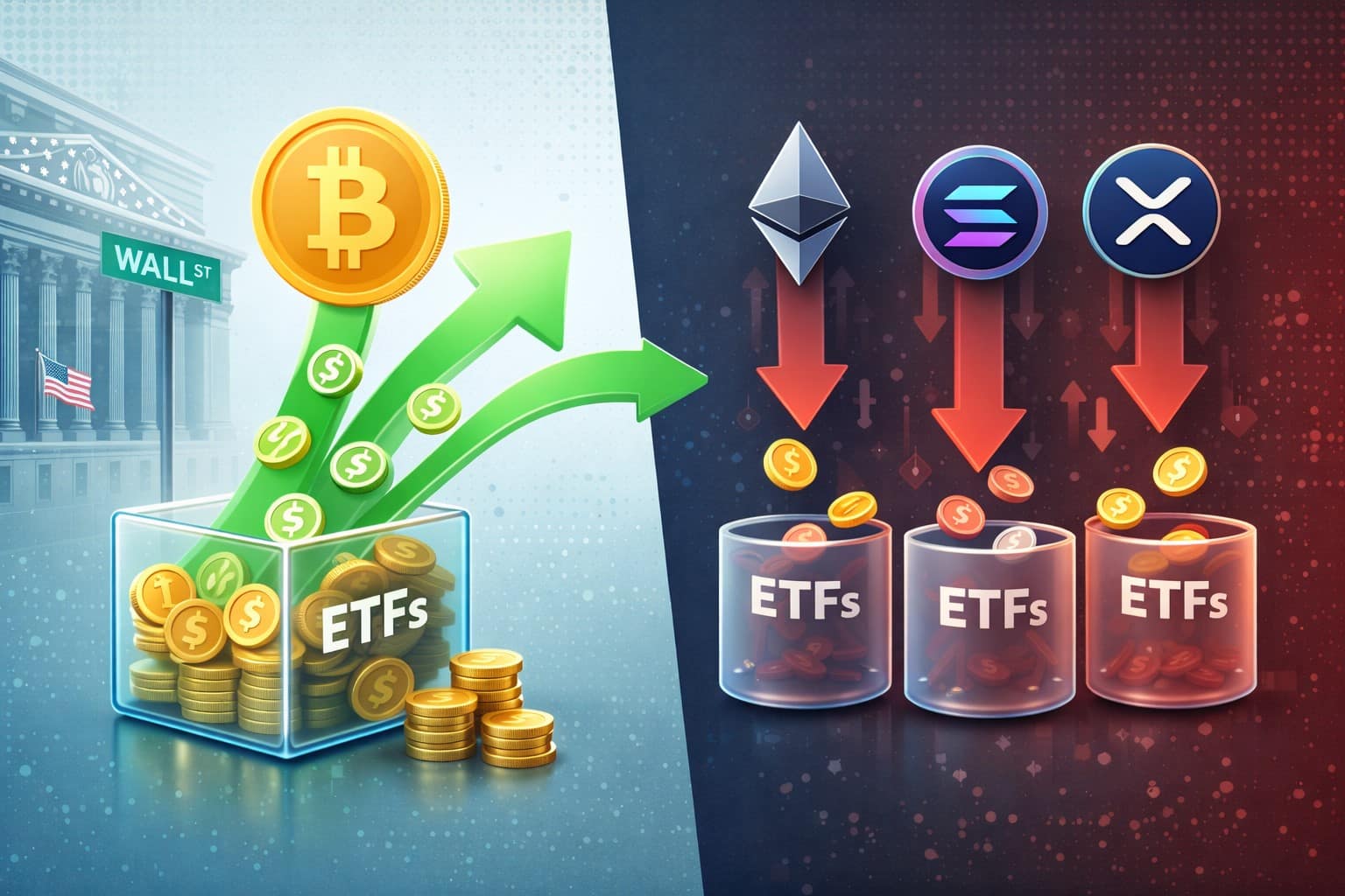 Los ETF de Bitcoin experimentan un resurgir con 167 millones de dólares, mientras que ETH, XRP y Solana sufren deserciones.