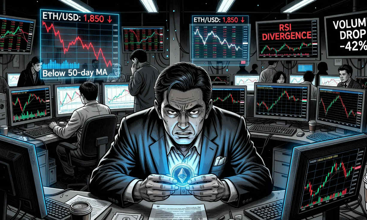 Ethereum se enfrenta a un reto: ¿podrá superar los $1.992 mientras el volumen se desploma un 65%? 1 Ethereum se enfrenta a un reto: ¿podrá superar los $1.992 mientras el volumen se desploma un 65%?