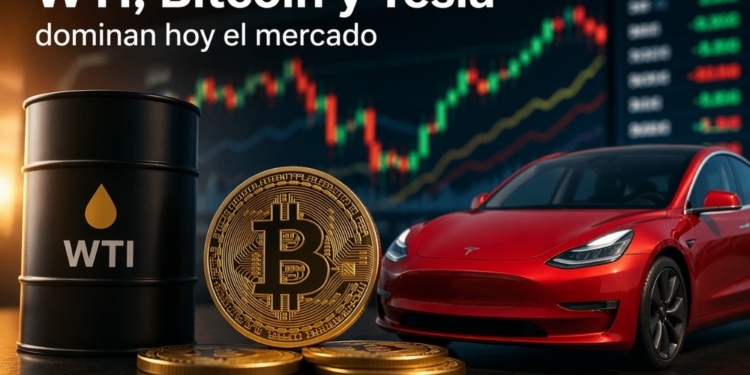 El epicentro del mercado: WTI, Bitcoin y Tesla marcan la pauta financiera.