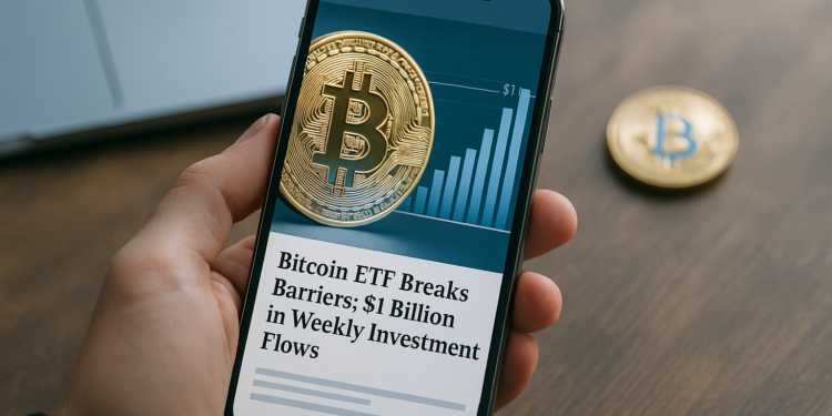 El ETF de Bitcoin rompe barreras: $1.000 millones en flujos semanales de inversión