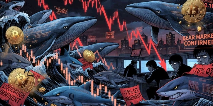 Las ballenas y tiburones de Bitcoin sufren pérdidas diarias de 337 millones de dólares en el primer trimestre 1 Las ballenas y tiburones de Bitcoin sufren pérdidas diarias de 337 millones de dólares en el primer trimestre