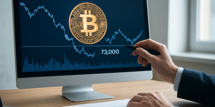 Bitcoin se aferra a un soporte crucial de 73.000 dólares mientras el volumen de operaciones se reduce. 1 Bitcoin se aferra a un soporte crucial de 73.000 dólares mientras el volumen de operaciones se reduce.
