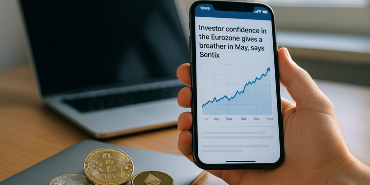 La confianza de los inversores en la eurozona da un respiro en mayo, según Sentix.