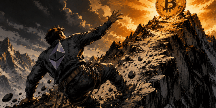 Ethereum cede terreno a Bitcoin y sacude la confianza del mercado.