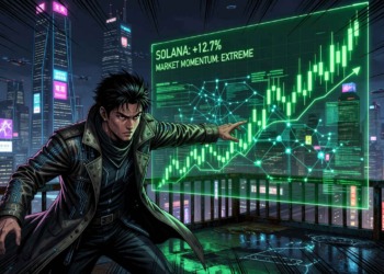 Solana se dispara un 3.6% y roza los 96 dólares en un contexto de gran actividad comercial.