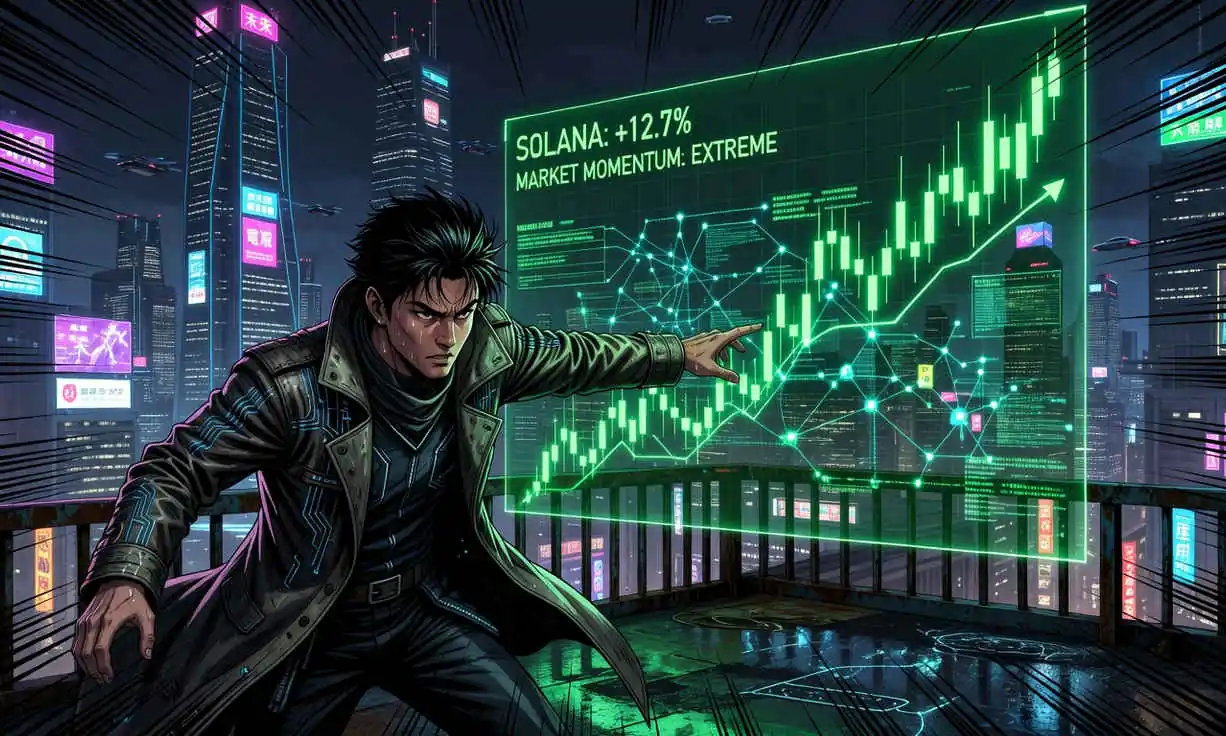 Solana se dispara un 3.6% y roza los 96 dólares en un contexto de gran actividad comercial.