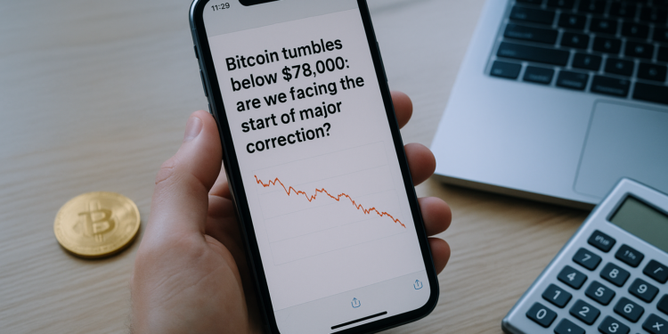 Bitcoin se desploma por debajo de los $78,000: ¿estamos ante el inicio de una gran corrección?