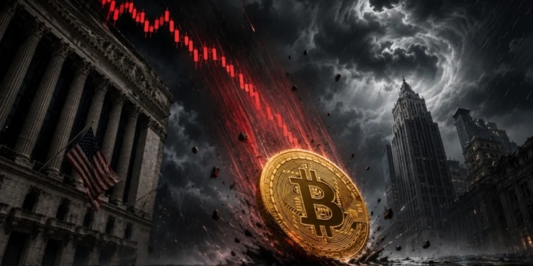 La tempestad financiera en Wall Street hunde el precio de Bitcoin en una profunda caída.
