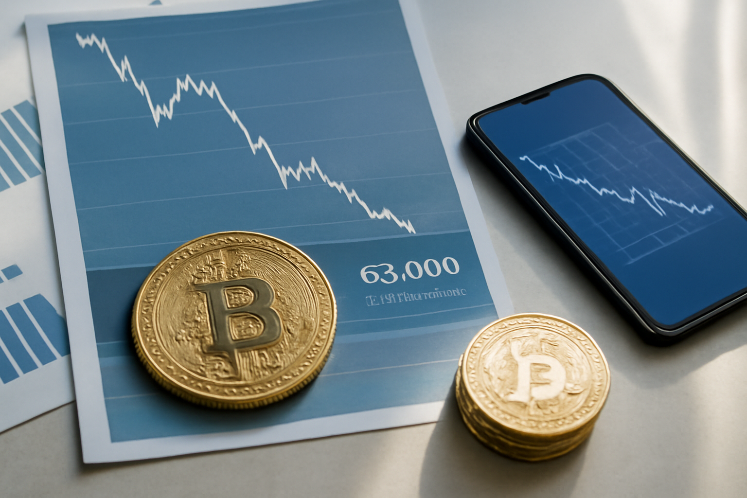 La caída del Bitcoin: un 40% menos en un año y un crucial test en el soporte de los 63.000 dólares. 1 La caída del Bitcoin: un 40% menos en un año y un crucial test en el soporte de los 63.000 dólares.