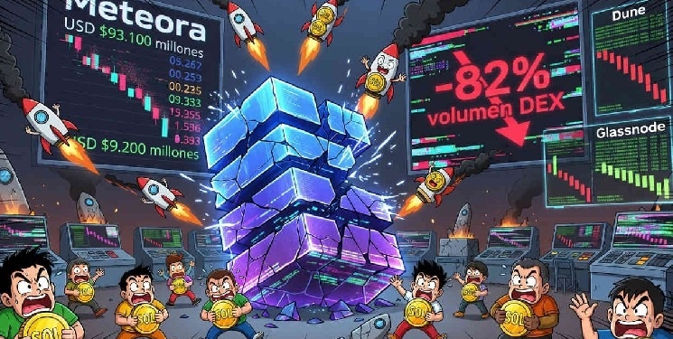 Solana experimenta un desplome del 82% en transacciones DEX en medio del enfriamiento de la locura por las memecoins. 1 Solana experimenta un desplome del 82% en transacciones DEX en medio del enfriamiento de la locura por las memecoins.