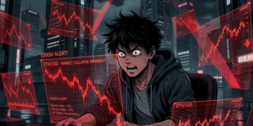 Ethereum sufre una caída del 8% mientras las transacciones alcanzan niveles récord.