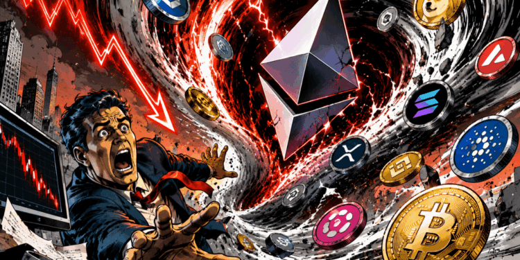 El dramático desplome del Ether hunde la capitalización de las altcoins por debajo de los 880 mil millones.