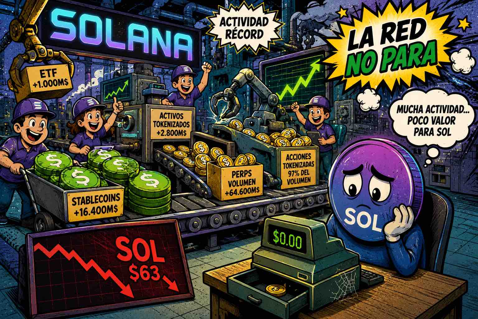 La caída de SOL despierta interrogantes sobre el verdadero valor del token a pesar del avance de Solana. 1 La caída de SOL despierta interrogantes sobre el verdadero valor del token a pesar del avance de Solana.