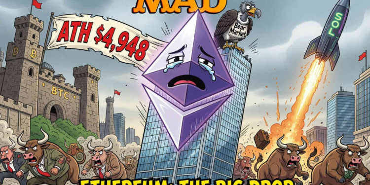 Ethereum enfrenta una crisis: ¿qué implica su desplome del 66% desde los picos históricos del 12 de junio de 2026?