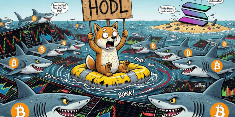 Bonk experimenta un ligero ascenso en medio de la incertidumbre sobre el destino de las memecoins.
