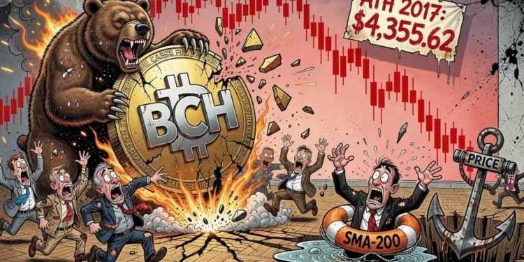 Bitcoin Cash se desploma a 193 dólares: ¿repetirá la historia del colapso de 2017?