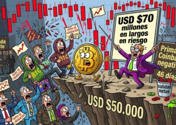 Bitcoin al borde de una tormenta: ¿70 millones de dólares en liquidaciones si se desploma a 50,000?