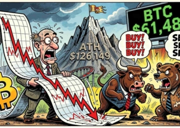 Bitcoin se dispara un 3,76% y roza los $61,500, pero el fantasma de los $60,000 acecha de cerca.