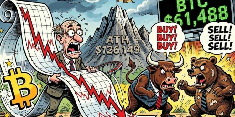 Bitcoin se dispara un 3,76% y roza los $61,500, pero el fantasma de los $60,000 acecha de cerca.