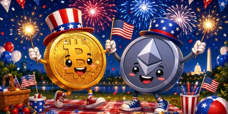 Bitcoin alcanza los 63.000 dólares en su fiesta del 4 de julio y Ether se dispara hacia los 1.800 dólares.