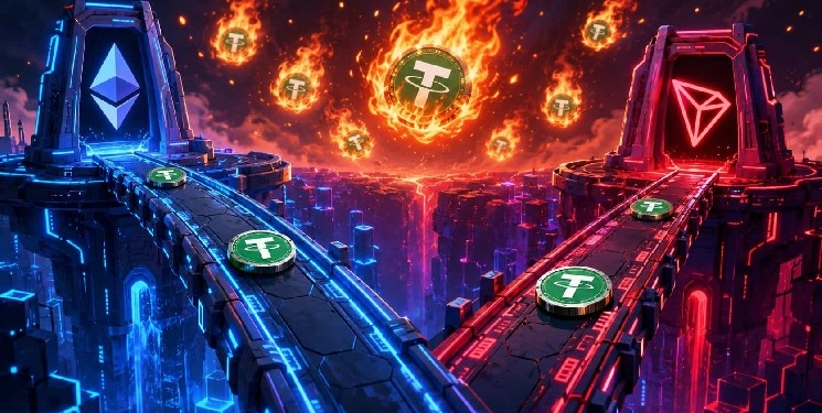 Tether reduce su oferta en USDT en $2.500 millones y sacude la liquidez de Ethereum y TRON.