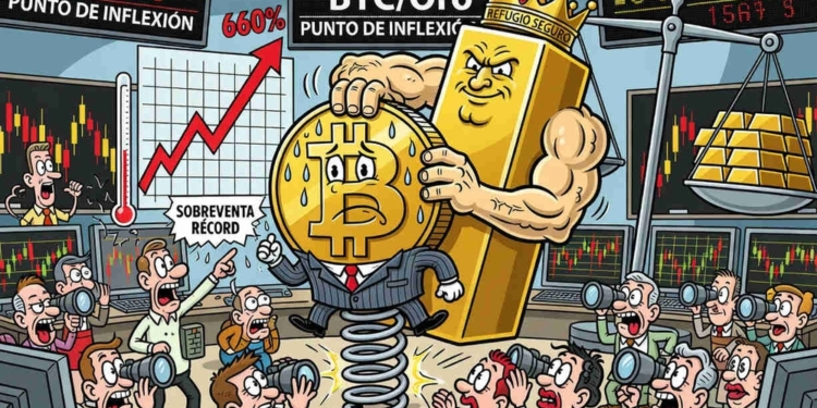 Bitcoin alcanza niveles de sobreventa históricos frente al oro y sugiere un posible rally del 660% 1 Bitcoin alcanza niveles de sobreventa históricos frente al oro y sugiere un posible rally del 660%
