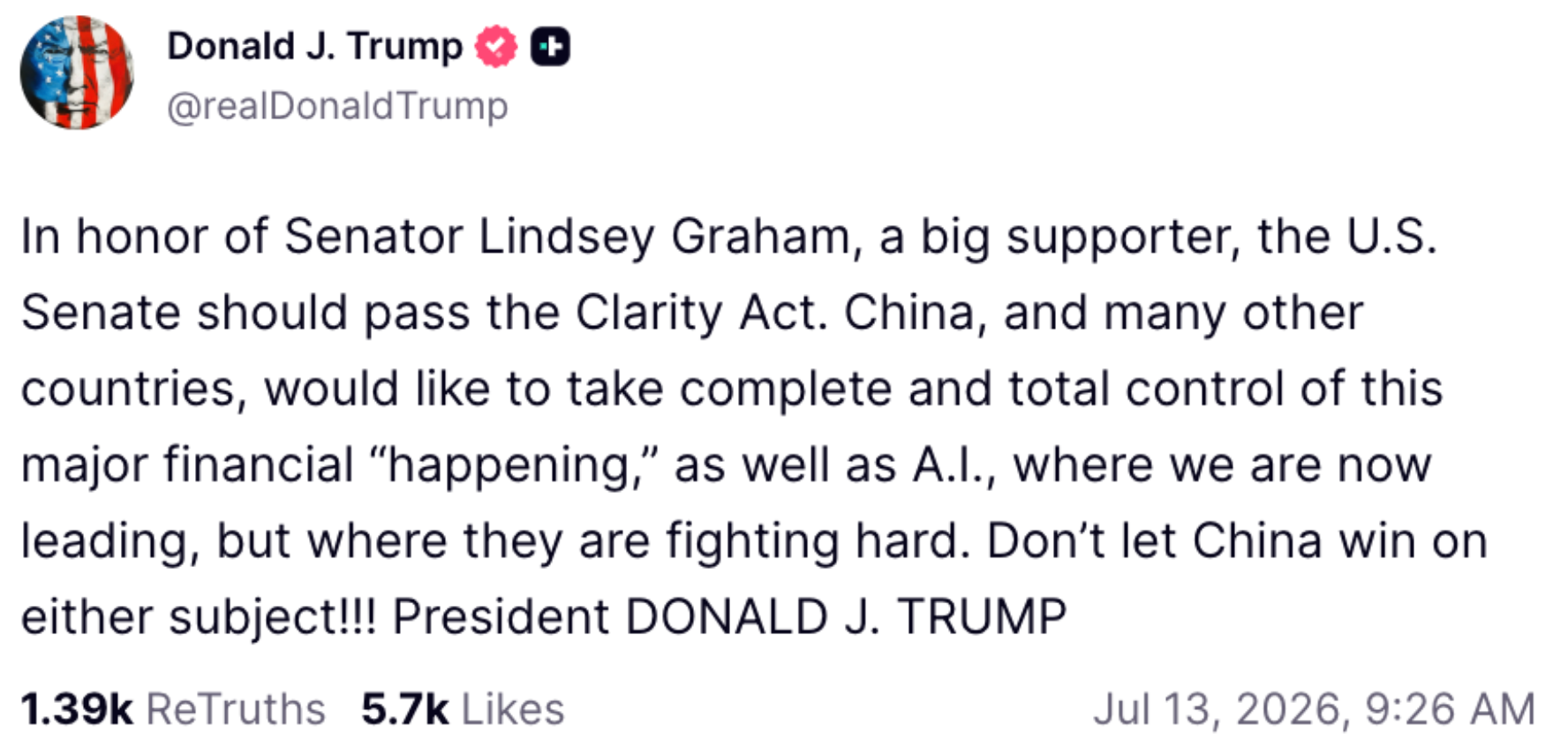 Trump utiliza una controversia sobre la muerte de un senador para impulsar su ley de criptomonedas. 1 Trump utiliza una controversia sobre la muerte de un senador para impulsar su ley de criptomonedas.