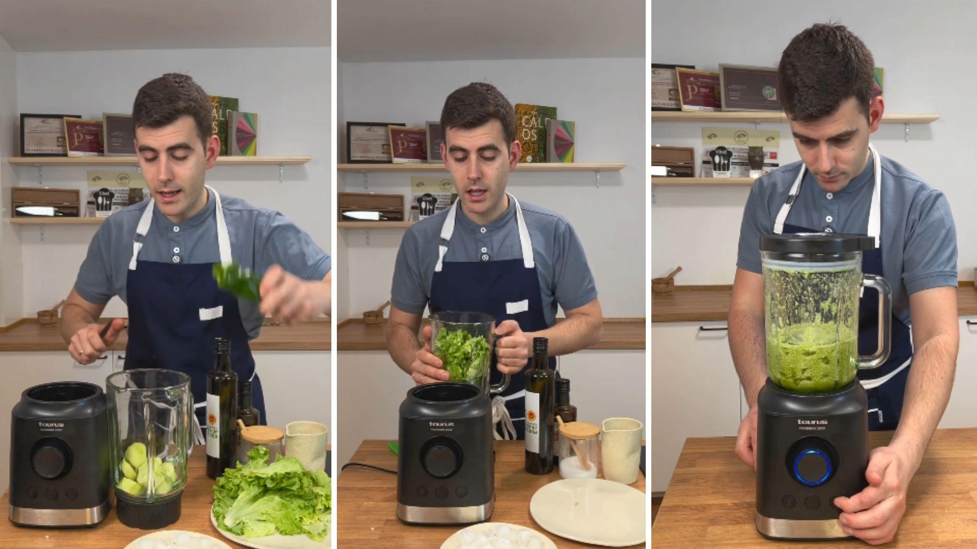 El sorprendente gazpacho verde que revoluciona la tradición: el secreto del chef Cristian Solana que lo transforma todo. 1 El sorprendente gazpacho verde que revoluciona la tradición: el secreto del chef Cristian Solana que lo transforma todo.