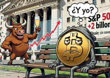 Bitcoin pierde terreno mientras el S&P 500 alcanza nuevos récords de dos billones de dólares.