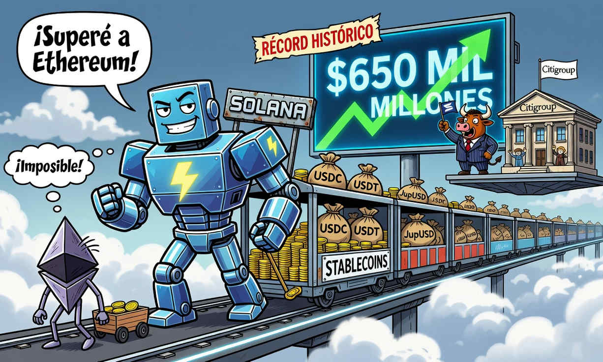 Solana rompe récords en el mundo de las stablecoins con un asombroso movimiento de 650 mil millones de dólares en solo un mes, superando a Ethereum. 1 Solana rompe récords en el mundo de las stablecoins con un asombroso movimiento de 650 mil millones de dólares en solo un mes, superando a Ethereum.
