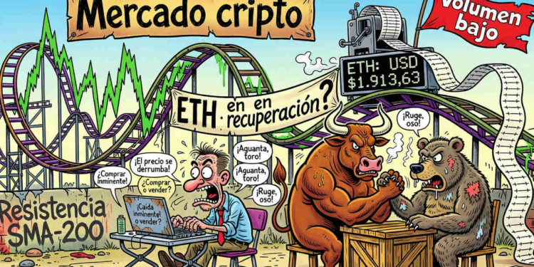 Ethereum sorprende y rebasa los 1.900 dólares con un impulso del 0,49%