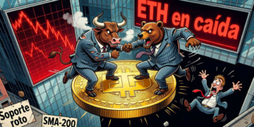 Ethereum se desploma un 1,86% y se aproxima a un nivel de soporte vital de 1.855,58 dólares.