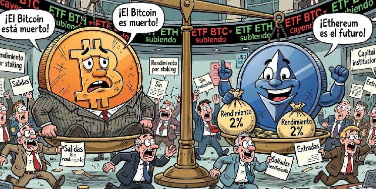 Ethereum desplaza a Bitcoin en la carrera de ETFs: ¿comienza un cambio en la inversión institucional? 1 Ethereum desplaza a Bitcoin en la carrera de ETFs: ¿comienza un cambio en la inversión institucional?