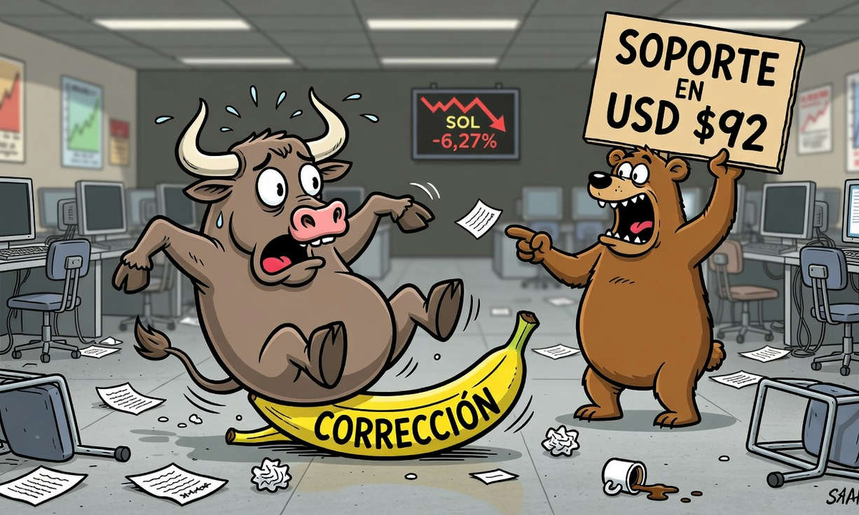 Solana pierde un 6,27% en 24 horas y se juega el decisivo soporte de los 92 dólares 1 Solana pierde un 6,27% en 24 horas y se juega el decisivo soporte de los 92 dólares
