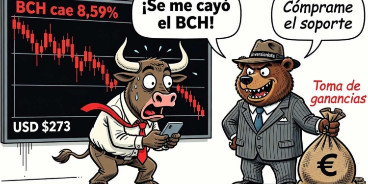 Bitcoin Cash se desploma un 8,59% en 24 horas: ¿corrección tras sus recientes ganancias?