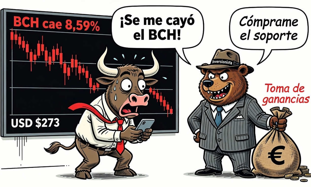 Bitcoin Cash se desploma un 8,59% en 24 horas: ¿corrección tras sus recientes ganancias? 1 Bitcoin Cash se desploma un 8,59% en 24 horas: ¿corrección tras sus recientes ganancias?