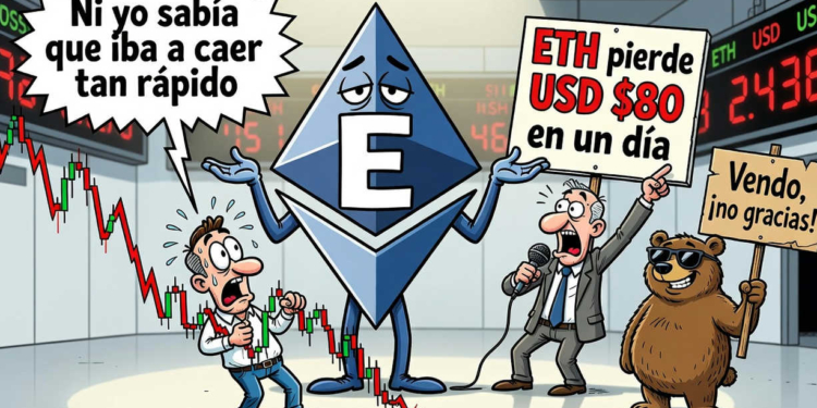 Ethereum retrocede un 3,19% tras su mayor rebote desde abril: ¿se enfría el mercado?