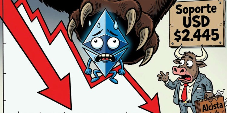 Ethereum corrige tras rechazar los USD 2.500 y apunta a enfriamiento